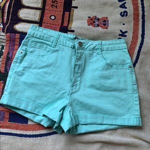 Teal Jean Shorts